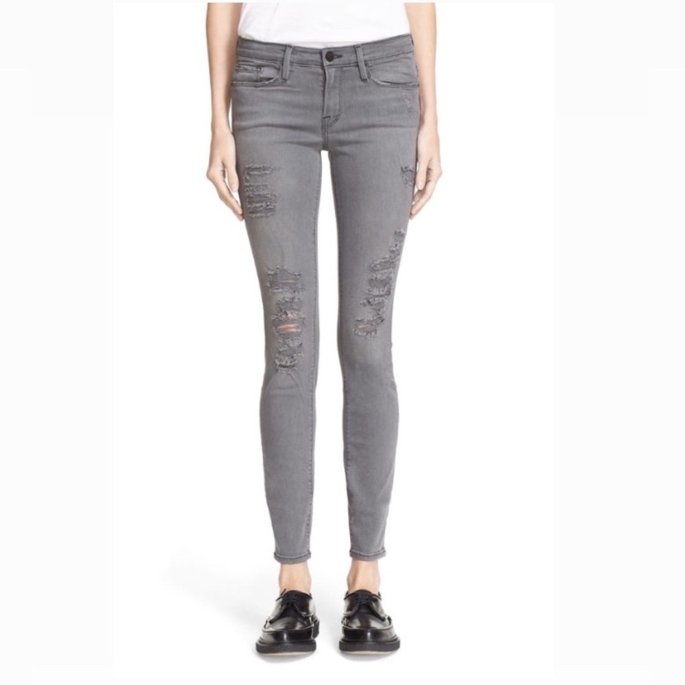 FRAME DENIM Le Skinny de Jeanne gray skinny jeans